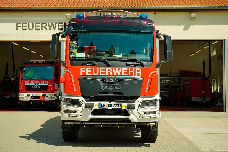 Das Tanklöschfahrzeug TLF 4000 der Feuerwehr Colbitz von vorn